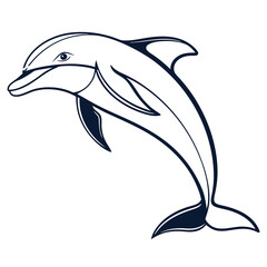 Obraz premium Dolphin icon on white background. Adobe Illustrator Artwork