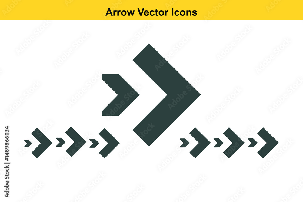 Poster vector arrow icons collection – directional, curved, and decorative arrow symbols. vector navigation