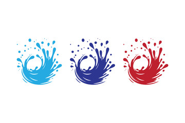 simple and unobtrusive color splash vector silhouette illustration isolated in white background