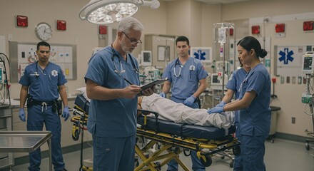Emergency Room Medical Team Attending to Patient
