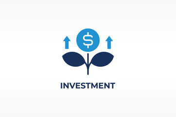 INVESTMENT vector, icon or logo sign isolated symbol illustration