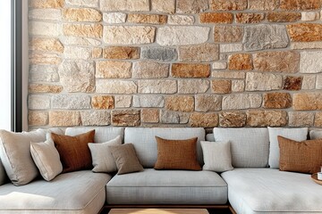 Cozy living room design modern home interior decoration bright environment wide angle comfort and style