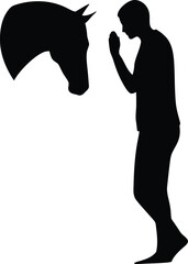 Whispering to a Horse - Minimalist Vector