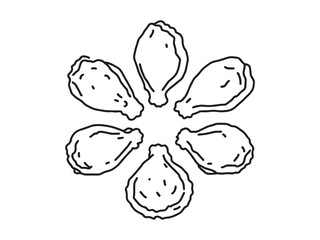 Fried Chicken line art vector illustration