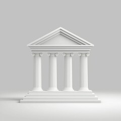 White building with four pillars and a triangular roof