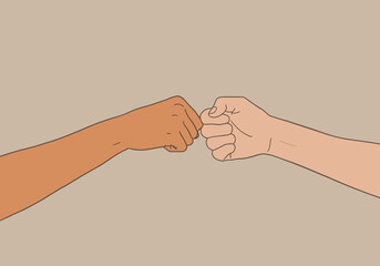 Happy Friendship Day Illustration, Friends Hugging and Meeting Up in a Joyful Reunion

