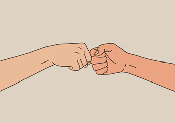 Happy Friendship Day Illustration, Friends Hugging and Meeting Up in a Joyful Reunion

