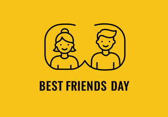 Happy Friendship Day Illustration, Friends Hugging and Meeting Up in a Joyful Reunion

