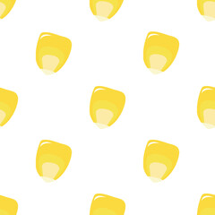 Seamless Pattern with Yellow Corn Kernels on White Background Vector