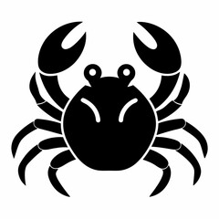 Crab icon black vector on white background.