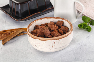 Dry sweet chocolate ceral flakes
