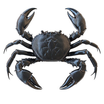 Majestic Black Crab Ocean Creature Powerful Shell Sea Life Aquatic Animal Dark Background Detailed