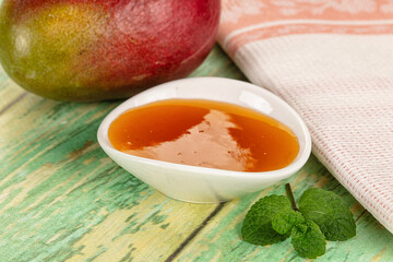 Sweet dessert orange mango puree