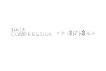 DATA COMPRESSION concept white background 3d render illustration