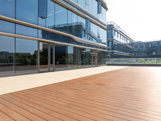 The outdoor terrace of an office building nowadays