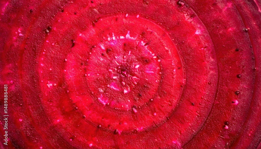 Poster vibrant abstract design close-up view digital art circular patterns red color palette contemporary s