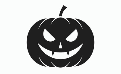Pumpkin icon silhouette, Halloween pumpkin vector
