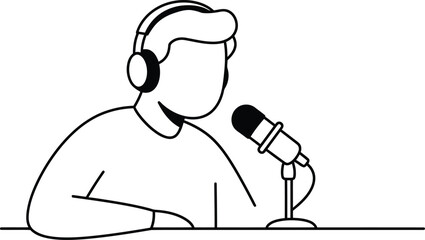 Minimalist Podcaster Vector Design