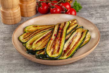 Grilled young zucchini for snack