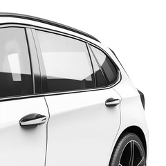Naklejka premium Sleek White SUV Modern Design Luxury Car Detail Chrome Door Handles Rear Passenger Window