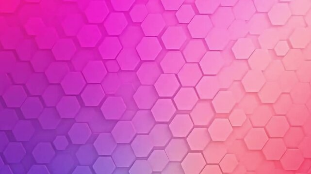 purple and pink hexagonal pattern gradient background, vibrant colors blending seamlessly, dynamic geometric shapes, smooth texture suitable for digital applications, modern aesthetic