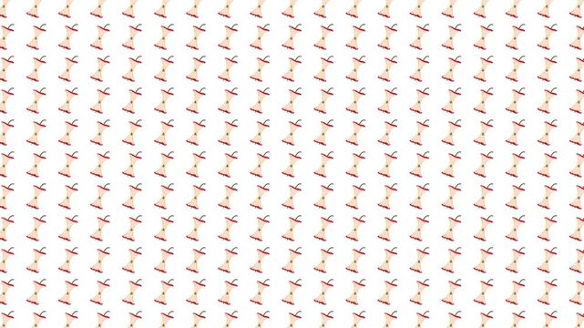 Apple core pattern seamless on white background