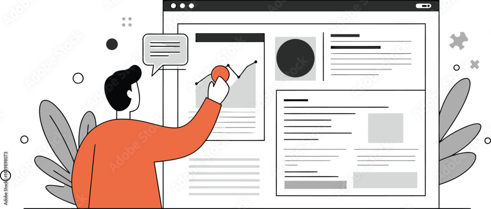 Aufkleber webinar slides creation - minimalist vector design