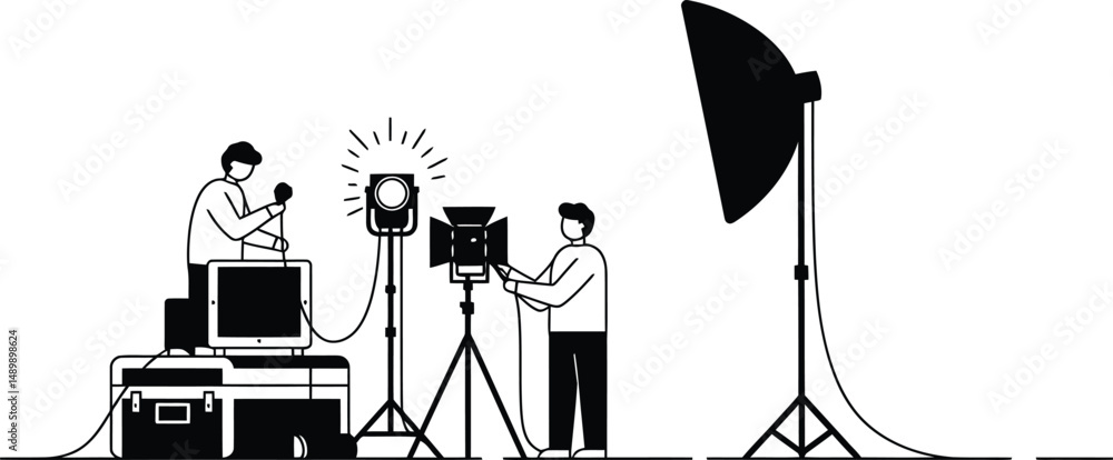 Poster minimalist vector: lighting setup