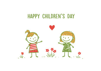 Happy Childrens Day, Illustrations, Vector arts