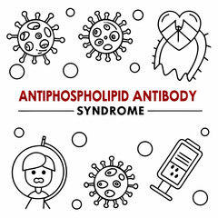 ANTIPHOSPHOLIPID ANTIBODY SYNDROME vector illustration