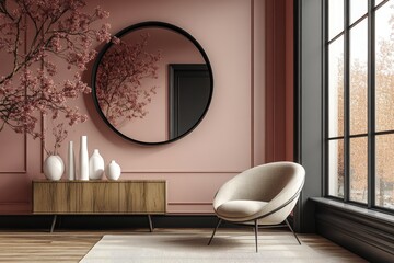 Elegant living room interior design with a modern aesthetic.