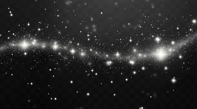 Cosmic river of starlight. A ribbon of luminous stars and particles stretches across a dark, starry expanse - Powered by Adobe