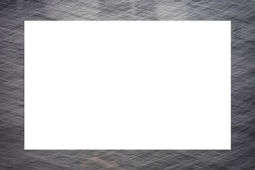 Abstract picture frame made of coarse, reflective woven fabric in gray. Transparent background, PNG.