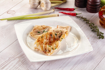 Fresh grilled calamari with herbs