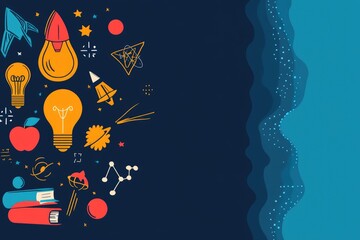 Abstract educational background with diverse icons