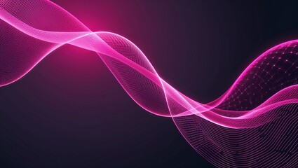 Abstract vector mesh glowing in the dark on plain dark background