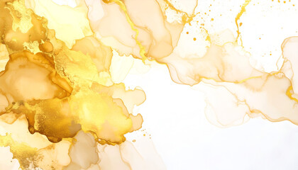 Gold Watercolor splash painting background