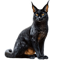 Majestic Black Serval Cat Portrait Wild Beauty Exotic Feline