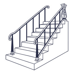 Stairs Vector on white background. Adobe Illustrator Artwork