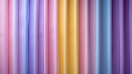 Obraz premium Faded pastel stripes in lavender, butter yellow, and seafoam, layered transparently for a soft, retro-inspired background