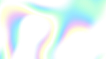 Obraz premium Blurred rainbow light refraction texture overlay effect for photo and mockups. Organic drop diagonal holographic flare on a white wall