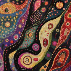 Vibrant abstract patterns in vivid colors.