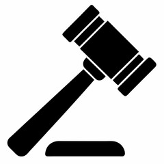 Hammer judge icon vector on white background.