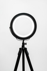 Circular ring light on tripod, studio lighting