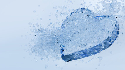 Cold heart heavy water splash on the right