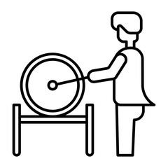 Female Gong Player outline icon