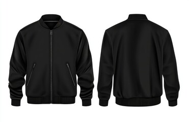 Black bomber jacket, front and back views (4)