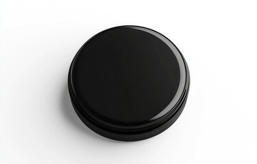 Round black shoe polish container