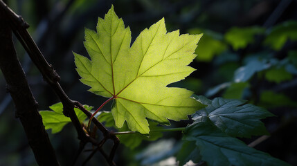 Obraz premium Sycamore leaves in the background forest