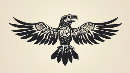 Obraz premium This captures the key elements (eagle, wings, silhouette, bird, illustration) in an easy-to-understand way without using a colon
